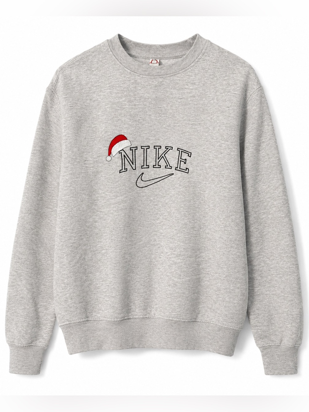 Nike Gray Crewneck Sweatshirt with Red Holiday Accent